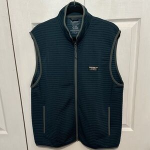 L.L Bean Airlight Slightly  Fitted Mens Vest Blue Green Size Large Grt 4 Spring